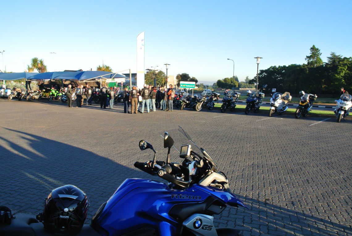 Meeting up at our usual spot and getting ready to ride